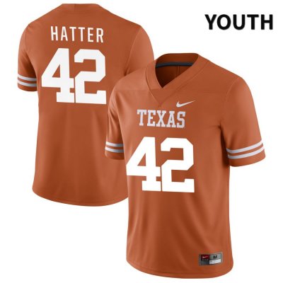 Texas Longhorns Youth #42 Nathan Hatter Authentic Orange NIL 2022 College Football Jersey TUB71P8F